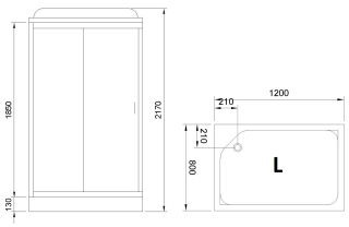 Душевая кабина Royal Bath HP левая стекло белое/прозрачное 120x80см RB8120HP6-WT-L